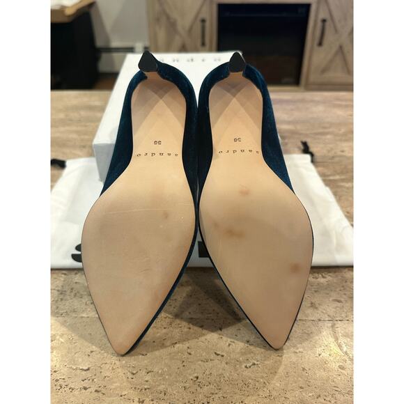 NEW Sandro Daphnée Velvet Courts in Turquoise size 36 - Picture 8 of 8